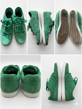 DC Green Suede Low-Top Sneakers